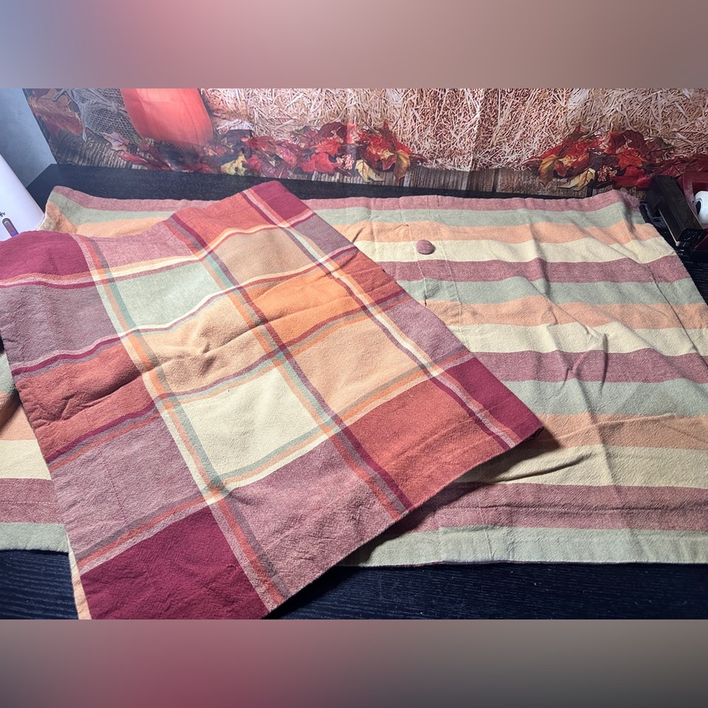 Park B. Smith Fall Harvest Reversible Plaid/Stripe King Shams Set Of 2